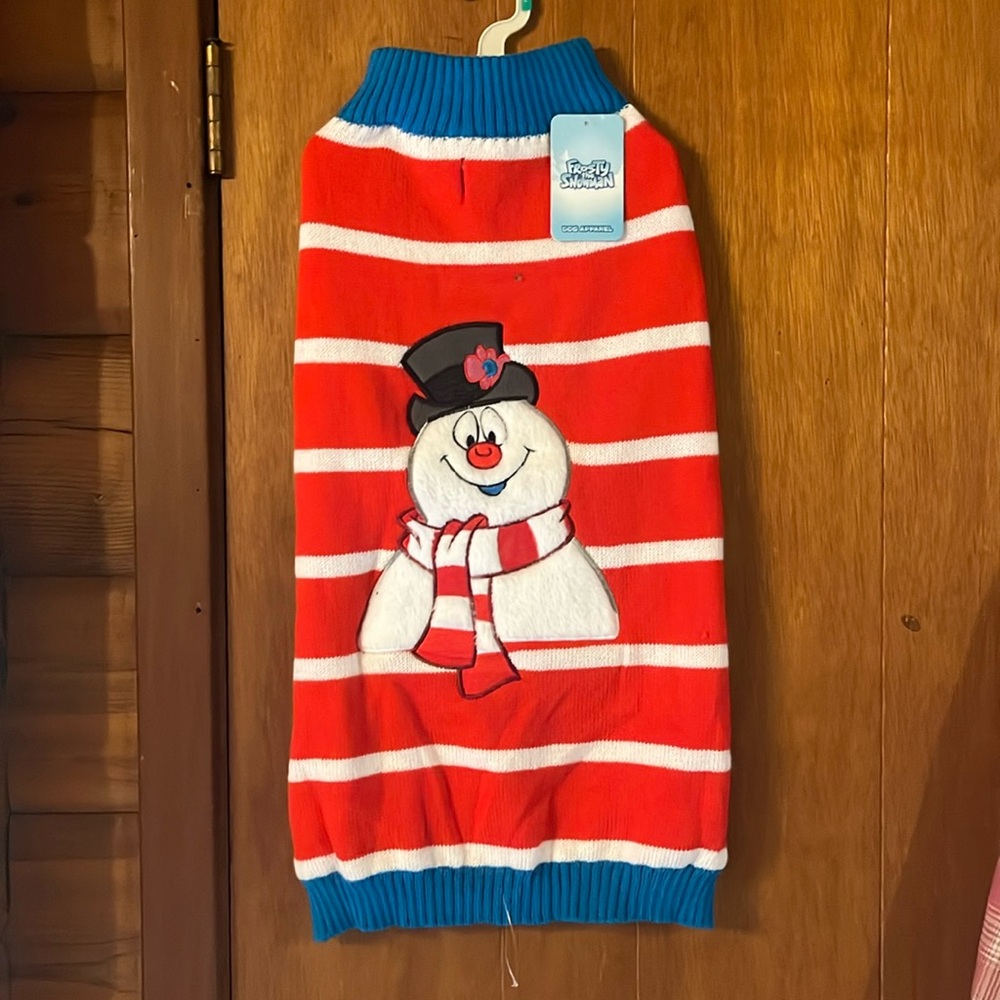 Christmas Dog sweater Size Large Frosty the Snowman